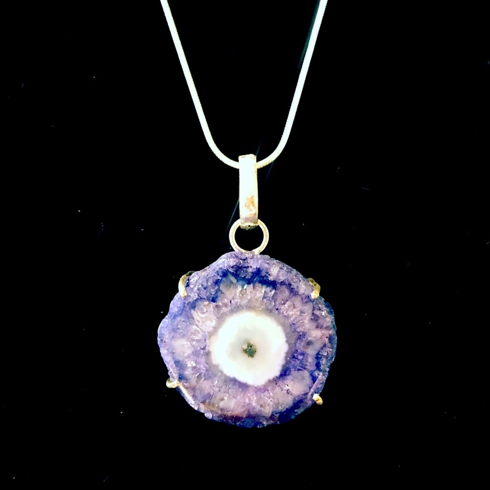 Purple Amethyst stone necklace